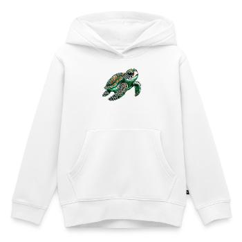 Tortue - Sweat Premium à capuche enfant bio - blanc - Devant - AI Model Kid Female (0cm)
