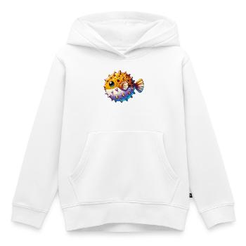 Kugelfisch - Kinder Premium Organic Hoodie - Weiß - Vorne - AI Model Kid Female (0cm)
