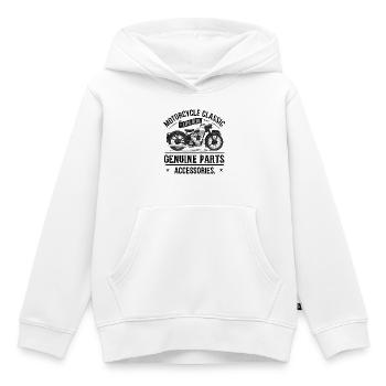 Motorrad Klassikdesign mit Lebensgefühl - Kinder Premium Organic Hoodie - Weiß - Vorne - AI Model Kid Female (0cm)