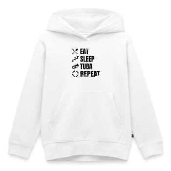 Tuba Tägliche Routine - Kinder Premium Organic Hoodie - Weiß - Vorne - AI Model Kid Female (0cm)
