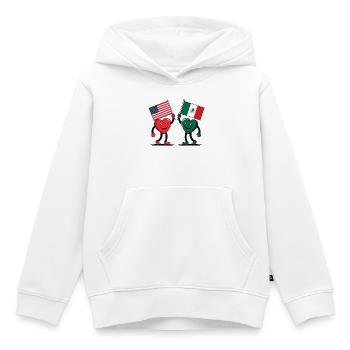 America and Mexico Hearts - Kids Premium Organic Hoodie - white - Front - AI Model Kid Female (0cm)