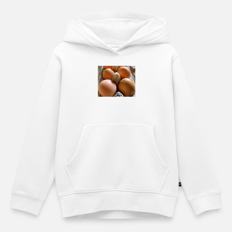 Eier - Kinder Premium Organic Hoodie - Weiß
