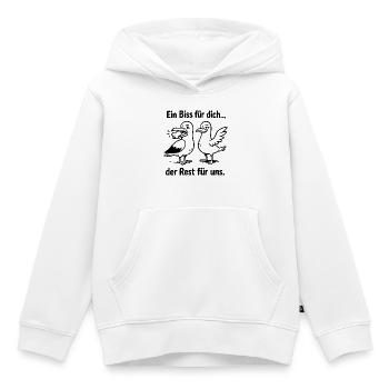 Ein Biss für dich der Rest für uns! - Kinder Premium Organic Hoodie - Weiß - Vorne - AI Model Kid Female (0cm)
