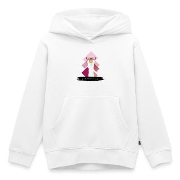 JvG Gans "Gons ehrlich? I mog di." - Kinder Premium Organic Hoodie - Weiß - Vorne - AI Model Kid Female (0cm)