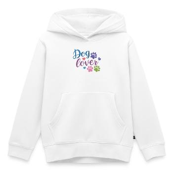 Hundeliebhaber Aquarell-Pfotenabdruck - Kinder Premium Organic Hoodie - Weiß - Vorne - AI Model Kid Female (0cm)