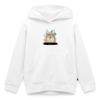 JvG Luchs "Luchsuriös!" - Kinder Premium Organic Hoodie - Weiß - Vorne - AI Model Kid Female (0cm)