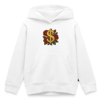 Luxus & Erfolg - Wealth Roses - Kinder Premium Organic Hoodie - Weiß - Vorne - AI Model Kid Female (0cm)