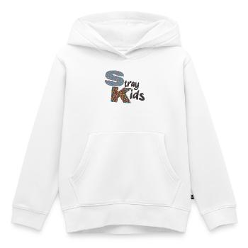 Streunende kinder text  - Kinder Premium Organic Hoodie - Weiß - Vorne - AI Model Kid Female (0cm)