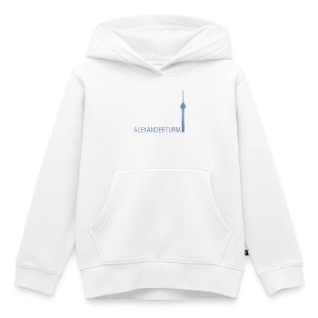 Minimalistisch Silhouette des Berliner Fernsehturm - Kinder Premium Organic Hoodie - Weiß - Vorne - AI Model Kid Female (0cm)