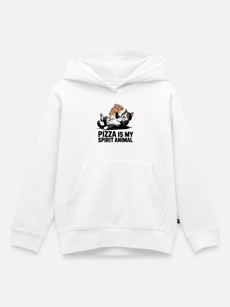 Pizza Katze - Kinder Premium Organic Hoodie - Weiß