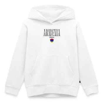 Originaire d’Arménie, né en Arménie - Sweat Premium à capuche enfant bio - blanc - Devant - AI Model Kid Female (0cm)