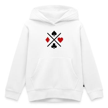 Spielkarten Kontrastdesign - Kinder Premium Organic Hoodie - Weiß - Vorne - AI Model Kid Female (0cm)