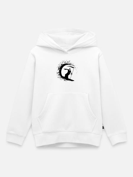 Tod und Surfen - Kinder Premium Organic Hoodie - Weiß