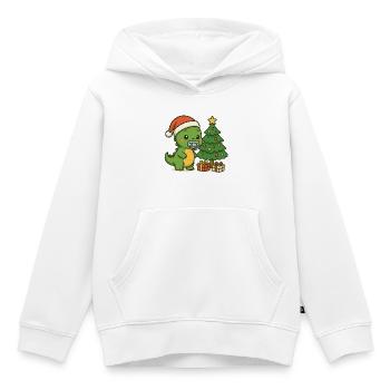 Doni der Dino feiert Weihnachten - Kinder Premium Organic Hoodie - Weiß - Vorne - AI Model Kid Female (0cm)