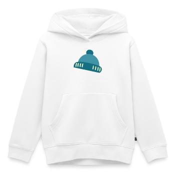 Beanie Blau Akzent Muster - Kinder Premium Organic Hoodie - Weiß - Vorne - AI Model Kid Female (0cm)