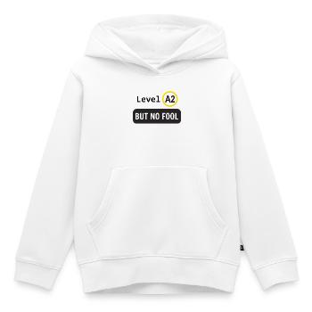 Sprachniveau A2, aber kein Narr - Kinder Premium Organic Hoodie - Weiß - Vorne - AI Model Kid Female (0cm)