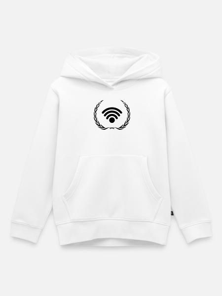 Wlan Internet Kranz - Kinder Premium Organic Hoodie - Weiß
