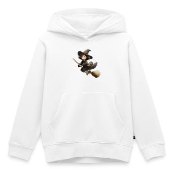 Sorcière - Sweat Premium à capuche enfant bio - blanc - Devant - AI Model Kid Female (0cm)