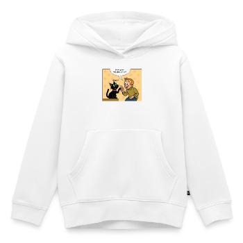 Première rencontre de Franky & Meeko - Sweat Premium à capuche enfant bio - blanc - Devant - AI Model Kid Female (0cm)