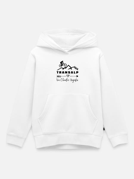 Transalp 2026 - Fahrrad - Via Claudia Augusta - Kinder Premium Organic Hoodie - Weiß