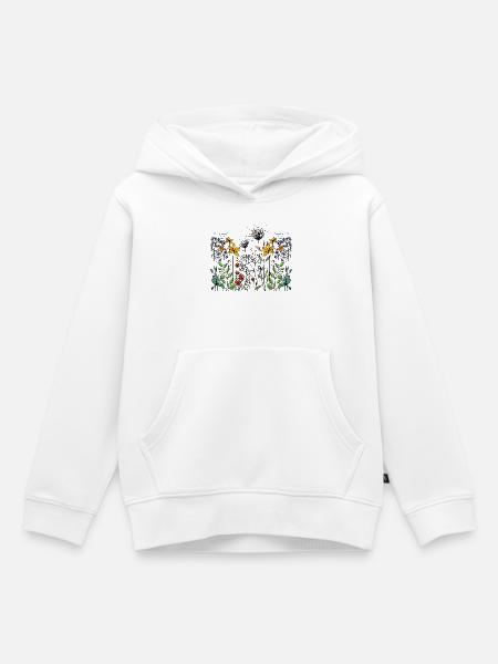 Blumen - Kinder Premium Organic Hoodie - Weiß