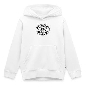 Flüchtlingsbegrüßung – Antifaschistische Merch - Kinder Premium Organic Hoodie - Weiß - Vorne - AI Model Kid Female (0cm)
