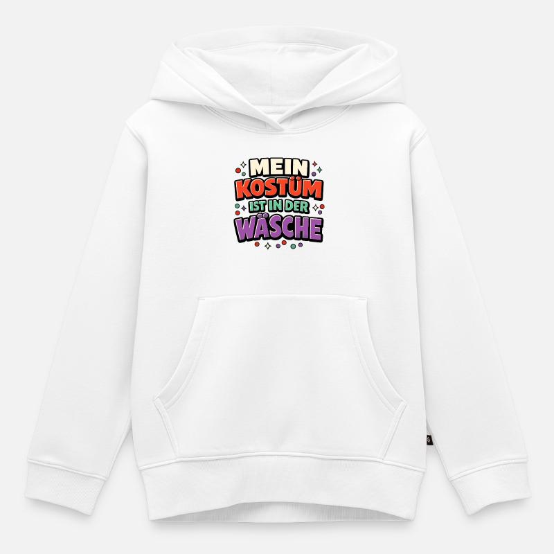 Fasching Kostüm Wäsche Spruch Lustig Geschenk - Kinder Premium Organic Hoodie - Weiß