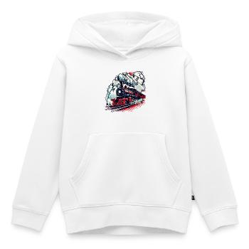 Locomotive à vapeur - Sweat Premium à capuche enfant bio - blanc - Devant - AI Model Kid Female (0cm)