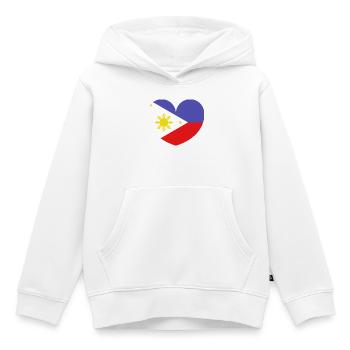 Philippinische Herzflagge - Kinder Premium Organic Hoodie - Weiß - Vorne - AI Model Kid Female (0cm)