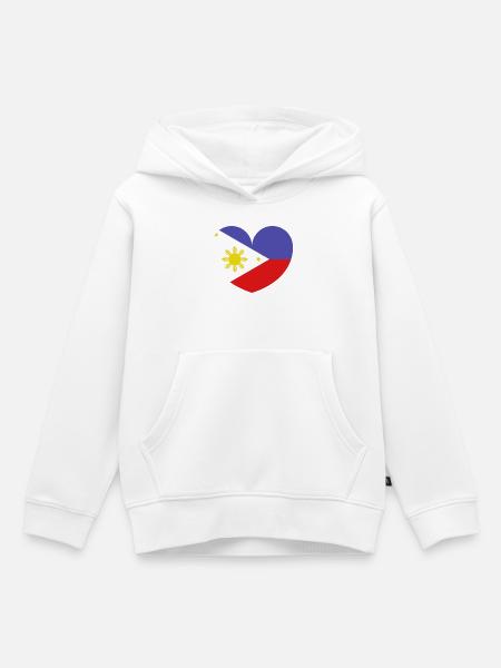 Philippinische Herzflagge - Kinder Premium Organic Hoodie - Weiß