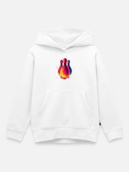 Retro Bowling - Kinder Premium Organic Hoodie - Weiß