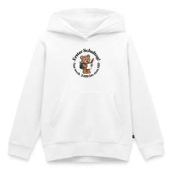 First day of school. 2469 days until high school graduation - Kids Premium Organic Hoodie - white - Front - AI Model Kid Female (0cm)