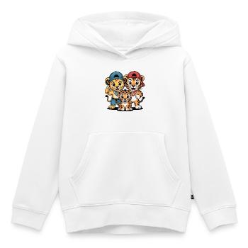 Kuscheltiger Trio Caps - Kinder Premium Organic Hoodie - Weiß - Vorne - AI Model Kid Female (0cm)