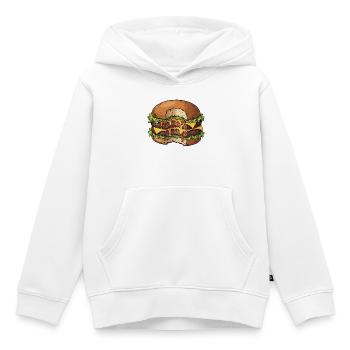 Saftiger Doppel-Cheeseburger mit Biss – Foodie - Kinder Premium Organic Hoodie - Weiß - Vorne - AI Model Kid Female (0cm)