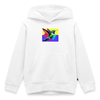 hummingbird - Kids Premium Organic Hoodie - white - Front - AI Model Kid Female (0cm)