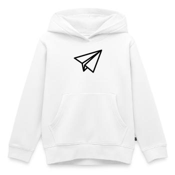Avion en papier Avion - Sweat Premium à capuche enfant bio - blanc - Devant - AI Model Kid Female (0cm)