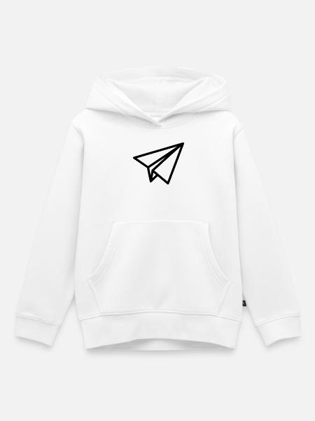 Papierflieger Flugzeug - Kinder Premium Organic Hoodie - Weiß