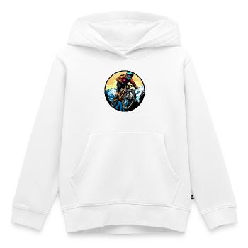Vététiste - Sweat Premium à capuche enfant bio - blanc - Devant - AI Model Kid Female (0cm)