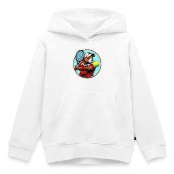 Bären Tennisspieler / Tennis Bär - Kinder Premium Organic Hoodie - Weiß - Vorne - AI Model Kid Female (0cm)