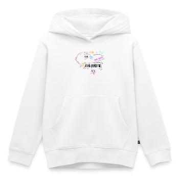 Scan me to the rightful owner - Kids Premium Organic Hoodie - white - Front - AI Model Kid Female (0cm)