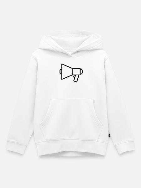 Megafon Lautsprecher Protest - Kinder Premium Organic Hoodie - Weiß
