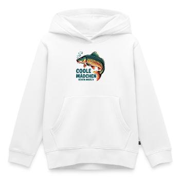 Coole Mädchen Angeln Karpfen - Kinder Premium Organic Hoodie - Weiß - Vorne - AI Model Kid Female (0cm)