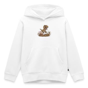 Dino Sprung im Schlamm - Kinder Premium Organic Hoodie - Weiß - Vorne - AI Model Kid Female (0cm)