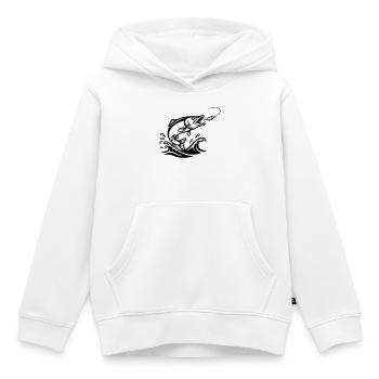 Hecht Raubfisch Silhouette - Kinder Premium Organic Hoodie - Weiß - Vorne - AI Model Kid Female (0cm)