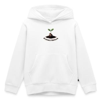 Protéger la nature - Sweat Premium à capuche enfant bio - blanc - Devant - AI Model Kid Female (0cm)