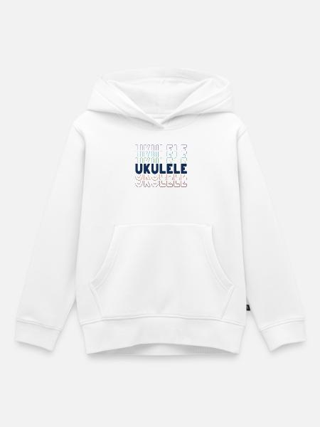 Ukulele typography - Kinder Premium Organic Hoodie - Weiß