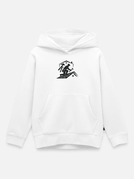Dachhandwerker Silhouette Dachdecker - Kinder Premium Organic Hoodie - Weiß