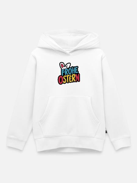 Frohe Ostern Hase - Kinder Premium Organic Hoodie - Weiß
