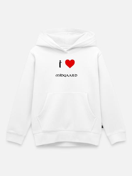 Ich liebe Midgaard - Kinder Premium Organic Hoodie - Weiß