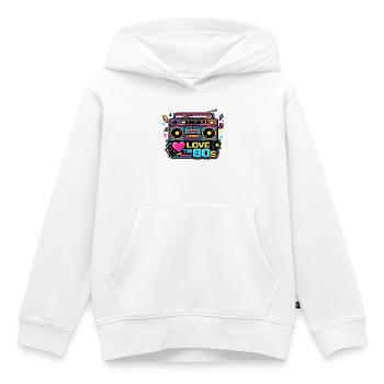 Liebe die 80er Neon-Boombox - Kinder Premium Organic Hoodie - Weiß - Vorne - AI Model Kid Female (0cm)